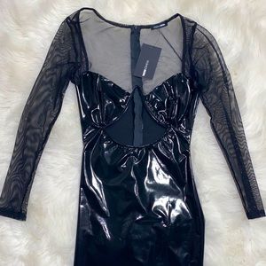 *NEW*Fashion Nova Latex dress vinyl cutout